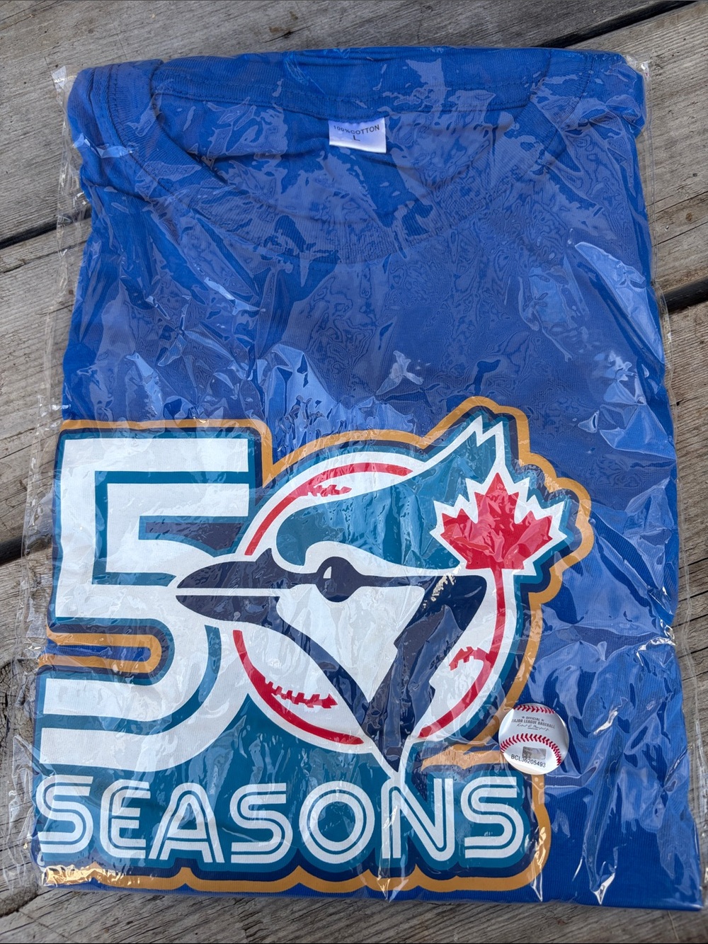 Toronto Blue Jays Royal Blue 50 Seasons Logo T-Shirt